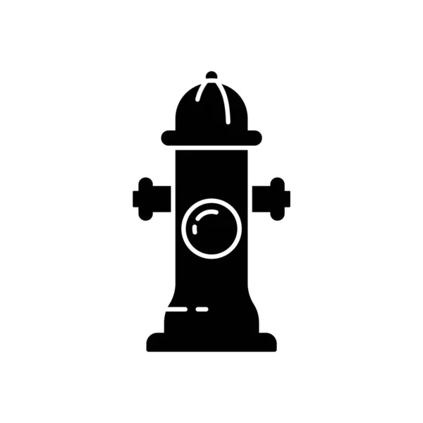 Cutout Silhouette Fireplug Icon Outline Logo Fire Hydrant Black Illustration — Stock Vector