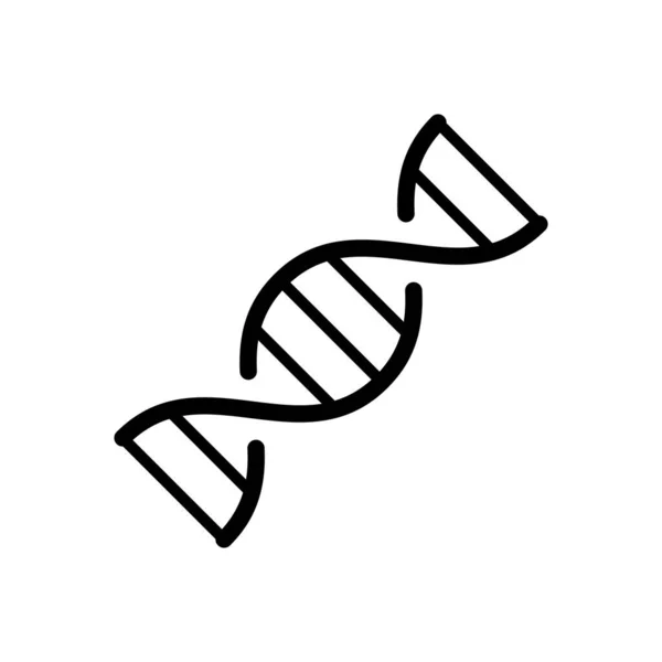 Dna结构图标 线形分子标识 关于基因 生物学 遗传学的黑色卡通画 白色背景上的锥形孤立矢量标志 — 图库矢量图片
