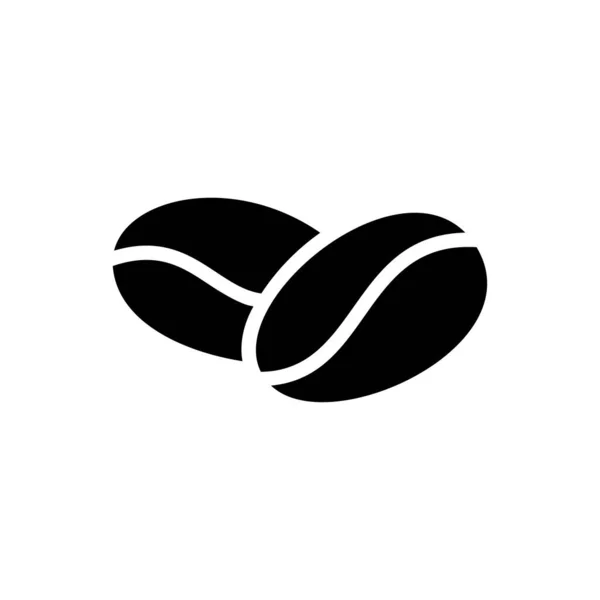Silhuett Två Kaffebönor Ikon Redogör För Logotyp För Förpackningsdesign Tecknad — Stock vektor
