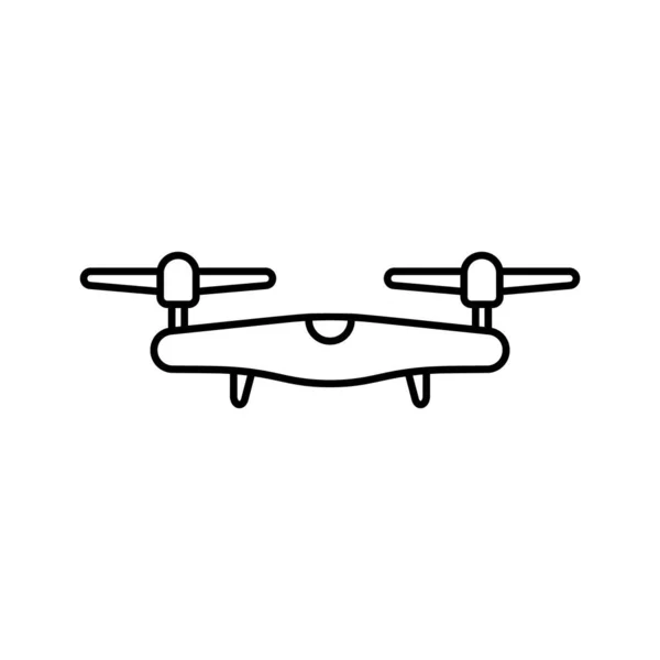 Ikona Drona Liniowe Logo Zrobotyzowanego Quadcoptera Czarna Prosta Ilustracja Inteligentnego — Wektor stockowy