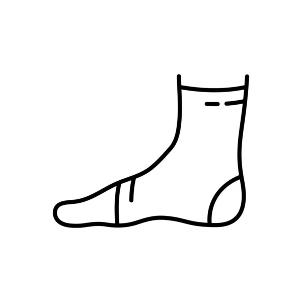 Enkelsteun Lineair Pictogram Van Elastisch Medisch Verband Been Zwarte Illustratie — Stockvector