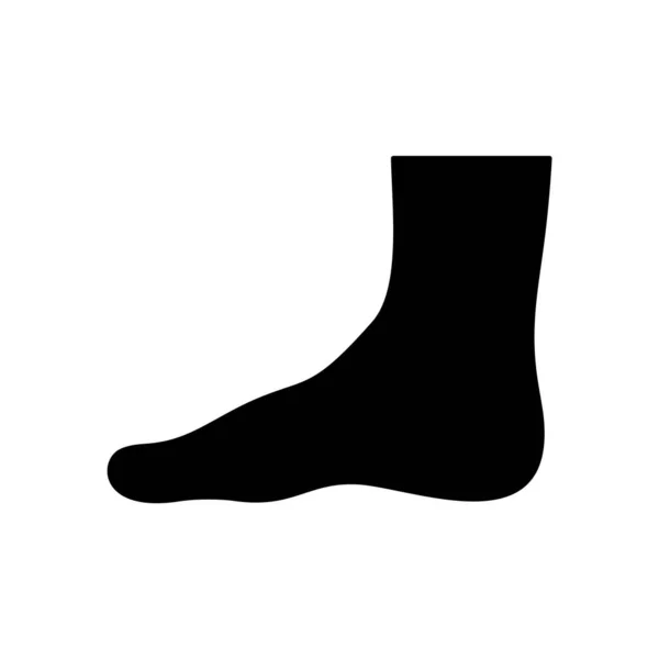 Silhouette Pied Humain Profil Icône Contour Pied Homme Illustration Noire — Image vectorielle