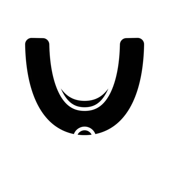 Silhuett Tandskydd Ikon Redogör För Logotyp För Behandling Bruxism Svart — Stock vektor
