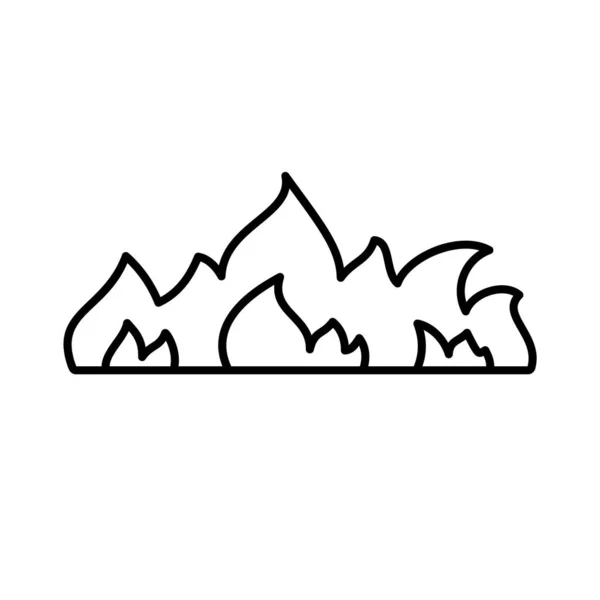 Horizontale Feuersymbole Lineares Logo Der Flamme Symbol Für Zündflüssigkeitsverpackung Schwarze — Stockvektor