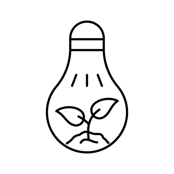 Led Cultiver Logo Léger Illustration Créative Noire Ampoule Avec Germe — Image vectorielle