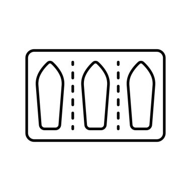 Vajinal fitiller su topladı. İç kullanım için tıbbın doğrusal simgesi. Kadın doğum kontrol ve rektal tedavisinin siyah basit bir örneği. Beyaz arkaplanda izole edilmiş vektör resmini birleştir