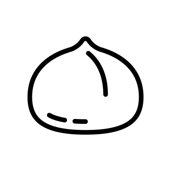 Macadamia Nut Separate Icon Line Art Template Logo Black Simple — Stock Vector