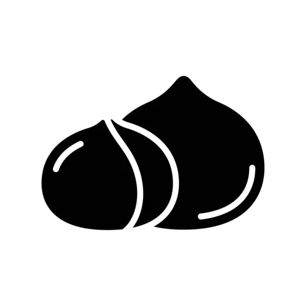 Silhouette Macadamia Icône Contour Noix Entières Pelées Illustration Noire Pour — Image vectorielle