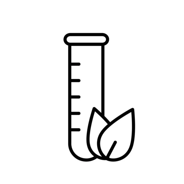 Leveles Kémcső Előtérben Öko Labor Lineáris Logója Fekete Egyszerű Illusztrációja — Stock Vector