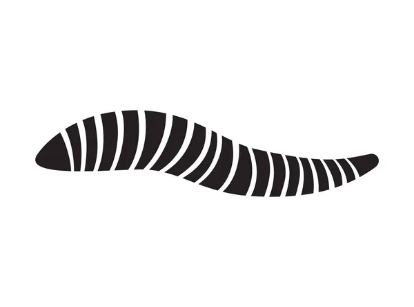 Silhouette Fat Worm Slug Leech Segments Outline Illustration Invertebrate Animals — Stock Vector