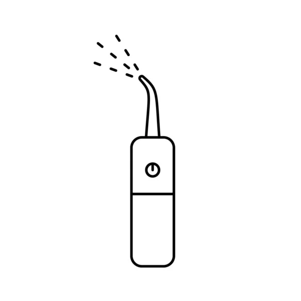 Ikone Der Zahnspülung Line Art Logo Des Elektrischen Geräts Für — Stockvektor