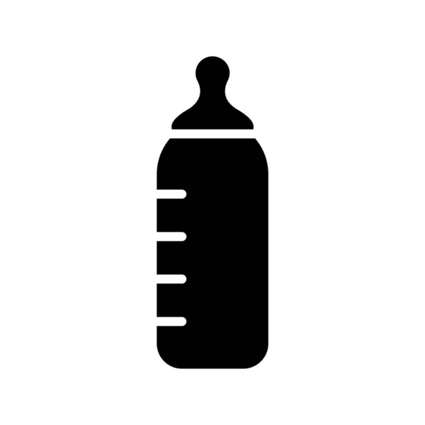 Ausschnitt Silhouette Babyflasche Mit Schnuller Und Skala Umriss Symbol Für — Stockvektor