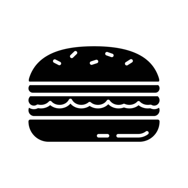 Ritaglio Silhouette Burger Logo Outline Sandwich Alto Illustrazione Nera Hamburger — Vettoriale Stock
