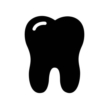 Kesilmiş siluet, sağlıklı diş simgesi. Diş hekimliği logosu. Diş kliniği için basit siyah illüstrasyon, oral bakım ürünleri. Beyaz arkaplanda düz izole vektör resmi