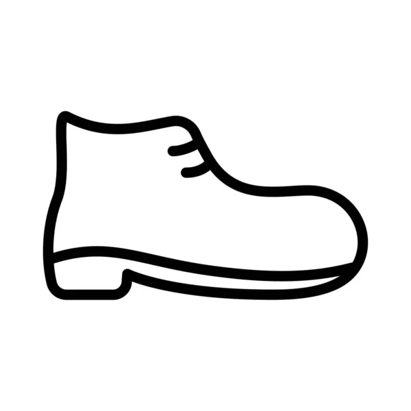 Short Lace Boot Icon Thick Line Art Logo Men Shoes — Stock Vector