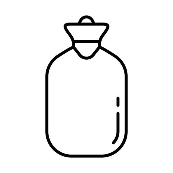 橡胶暖器图标 热水袋的线形标识 药瓶的黑色简单例证 在白色背景上的轮廓孤立矢量图像 矩形采暖垫 — 图库矢量图片
