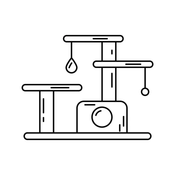 Spel Complex Voor Katten Pictogram Dunne Lijn Art Logo Van — Stockvector