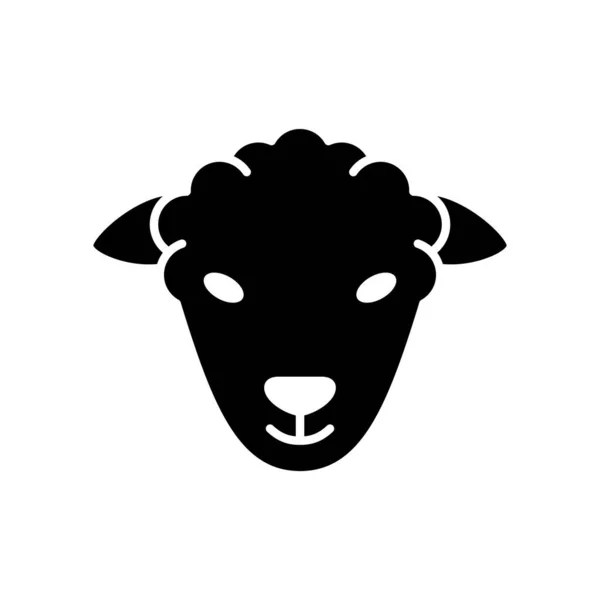 Sheep Ram Head Outline Logo Livestock Cutout Silhouette Icon Black — Stock Vector