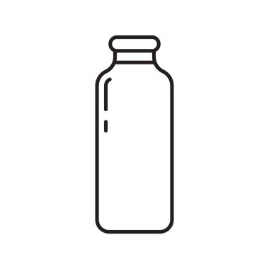 Bottle of milk or juice icon. Thin line art template for logo. Black and white simple illustration. Contour hand drawn isolated vector image on white background vector Bottle of milk or juice icon. Thin line art template for logo. Black and white simple illustration. Contour hand drawn isolated vector image on white background vector