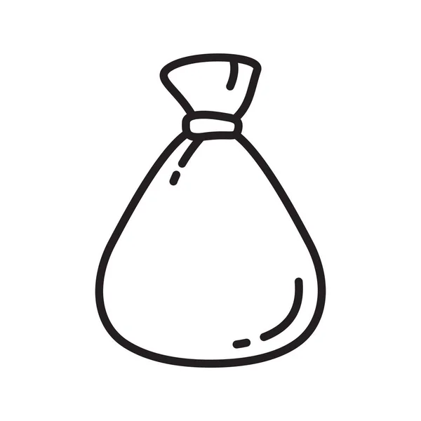 Leere Tüte Line Art Symbol Für Hygienebeutel Geld Ersparnisse Verschwendung — Stockvektor
