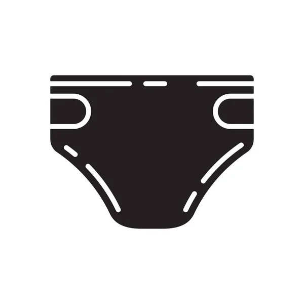 Cutout Silhouette Babywindel Symbol Umrissvorlage Für Das Logo Schwarz Weiß — Stockvektor
