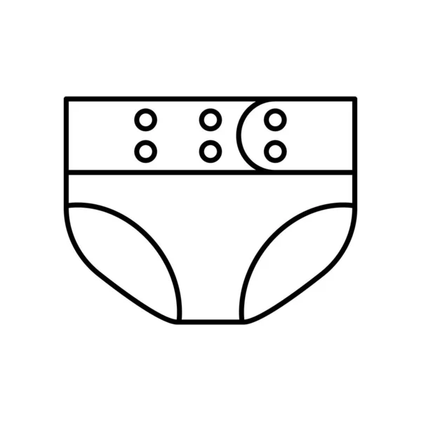 Bébé Tissu Couches Icône Logo Linéaire Couche Écologique Avec Boutons — Image vectorielle