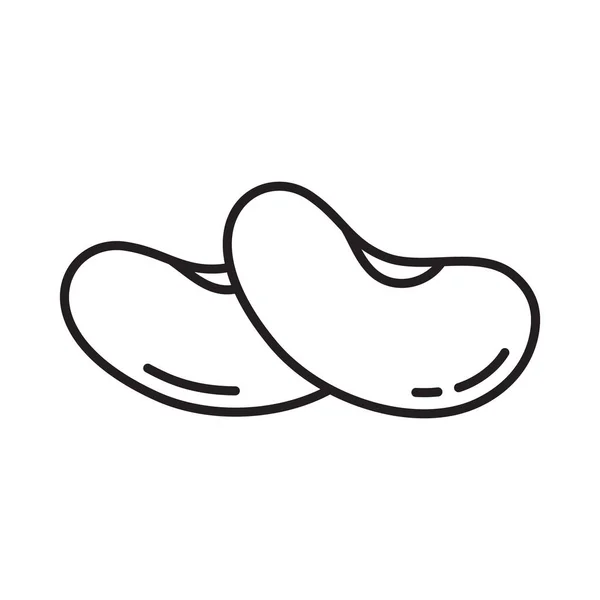 Deux Haricots Icône Logo Linéaire Des Produits Haricot Illustration Simple — Image vectorielle