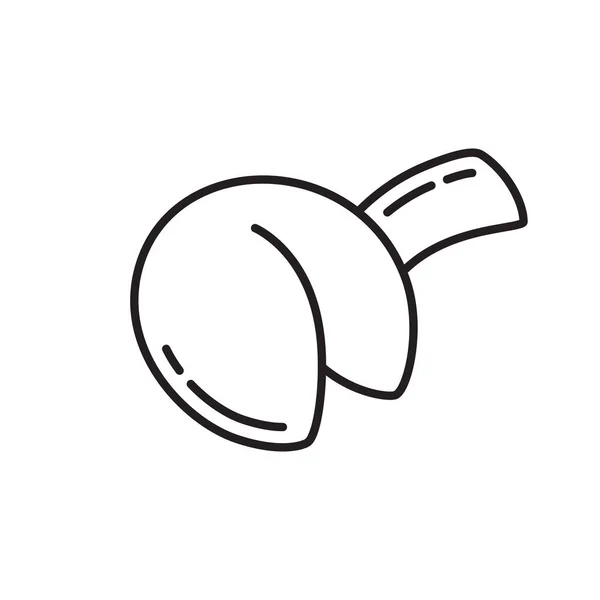 Cookie Fortune Avec Bord Papier Icône Vue Latérale Logo Linéaire — Image vectorielle