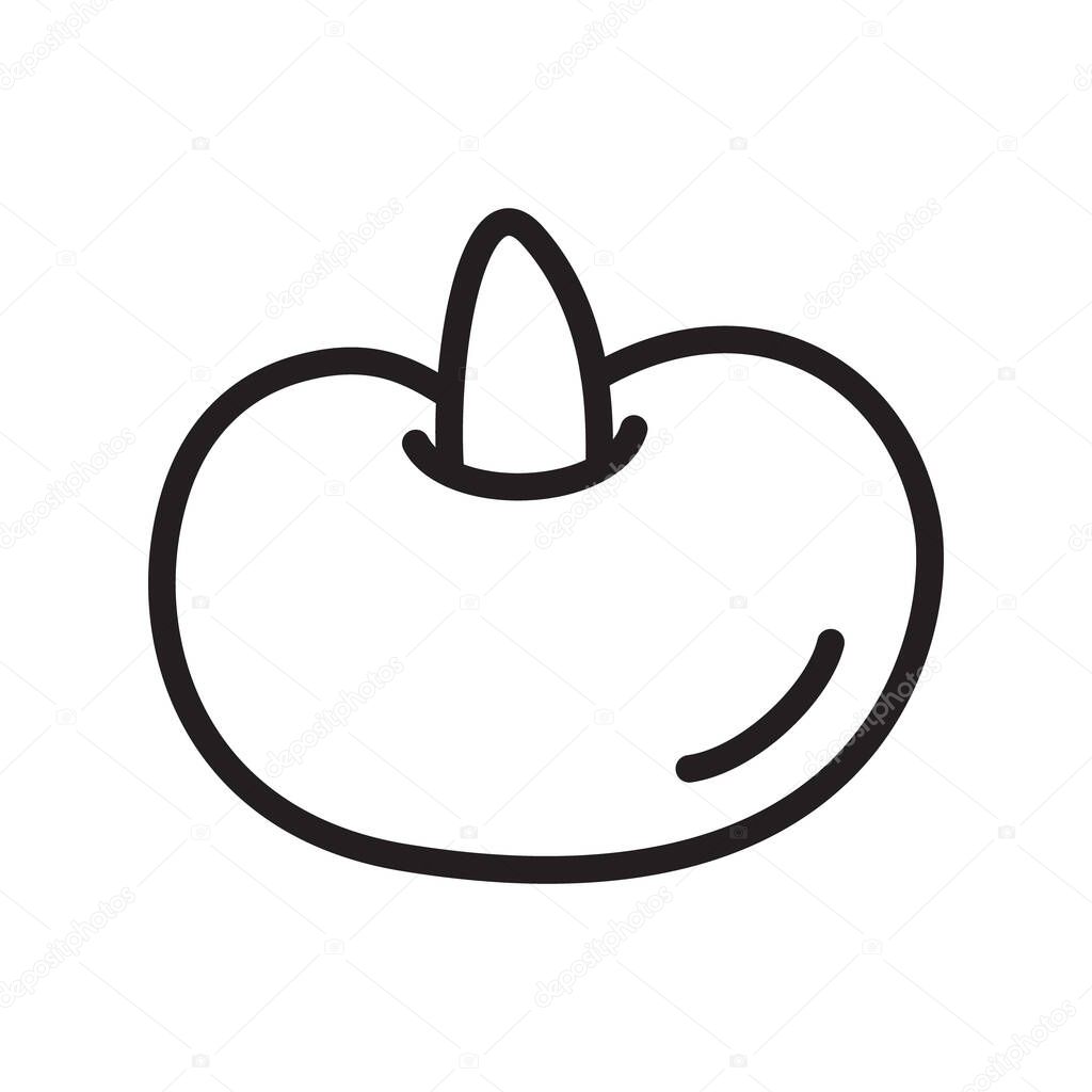 Konjac root icon. Linear logo of Japanese devil's tongue, snake palm. Black simple illustration. Contour isolated vector image on white background. Symbol of Asian plant