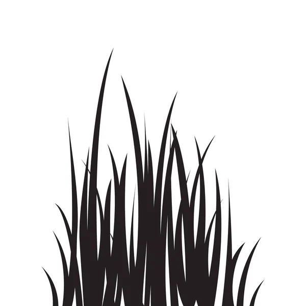 Silhouette Grass Illustration Nature Flora Plants Landscape Black Flat Icon — Stock Vector