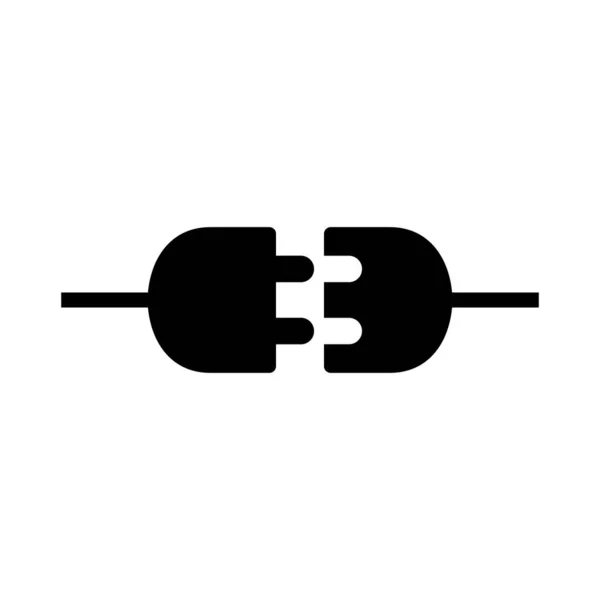 Elektrische Stekker Geïsoleerde Illustratie Van Elektriciteit Bedrading Reparaties Symbool Van — Stockvector