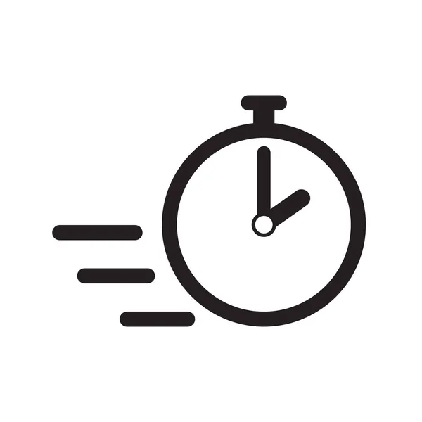 Stopwatch Fekete Illusztráció Idő Határidő Megjelenítésére Szolgáló Eszköz Sebesség Szimbóluma — Stock Vector