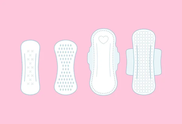 Egészségügyi Szalvéták Illusztráció Női Higiénia Gyógyszer Menstruáció Abszorbens Pad Egy — Stock Vector