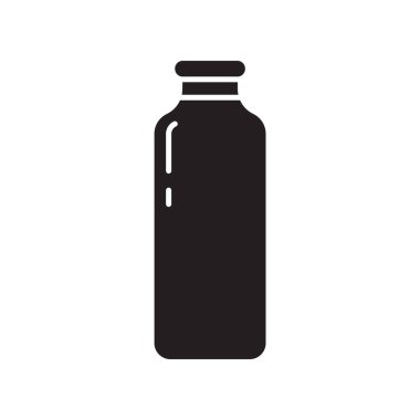 Cutout silhouette tall bottle of milk or juice icon. Outline template for logo. Black and white simple illustration. Flat hand drawn isolated vector image on white background vector Cutout silhouette tall bottle of milk or juice icon. Outline template for logo. Black and white simple illustration. Flat hand drawn isolated vector image on white background vector