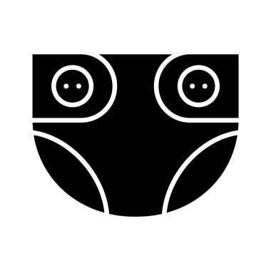 Silueti kes, Eco yeniden kullanılabilir bebek bezi ikonu. Ekolojik bebek bezi logosu. Siyah basit bir illüstrasyon. Beyaz arkaplanda düz yalıtılmış vektör görüntüsü. Hiç atık teması