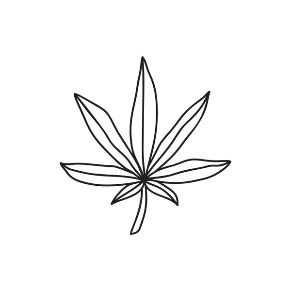 Cannabis Leaf Contour Marijuana Icon Outline Symbol Legal Medical Drug — Stock Vector