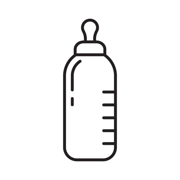 Babyflasche Mit Milchsymbol Thin Line Art Vorlage Für Das Logo — Stockvektor