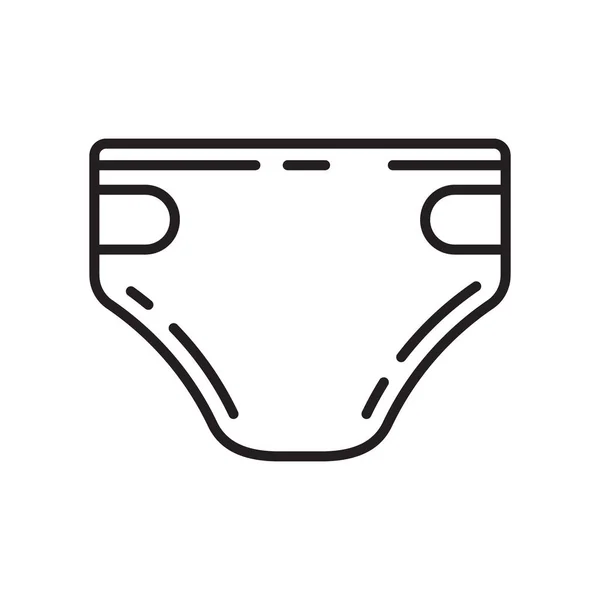Diaper Icon Thin Line Art Template Logo Black White Simple — Stock Vector
