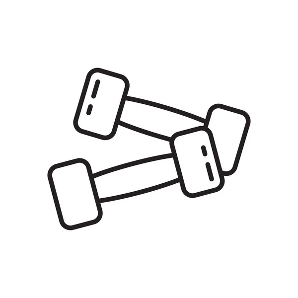 Deux Haltères Icône Modèle Art Ligne Mince Pour Logo Sport — Image vectorielle