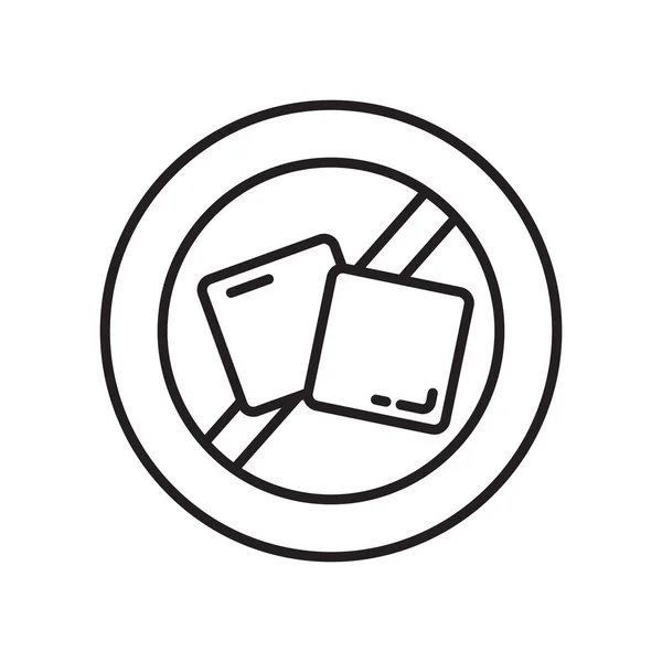 砂糖のないアイコン 円の中に2つの砂糖キューブ フードロゴパッケージ用の薄いラインアートテンプレート 白黒のシンプルなイラスト 白い背景の上に孤立したベクトル画像を輪郭 — ストックベクタ