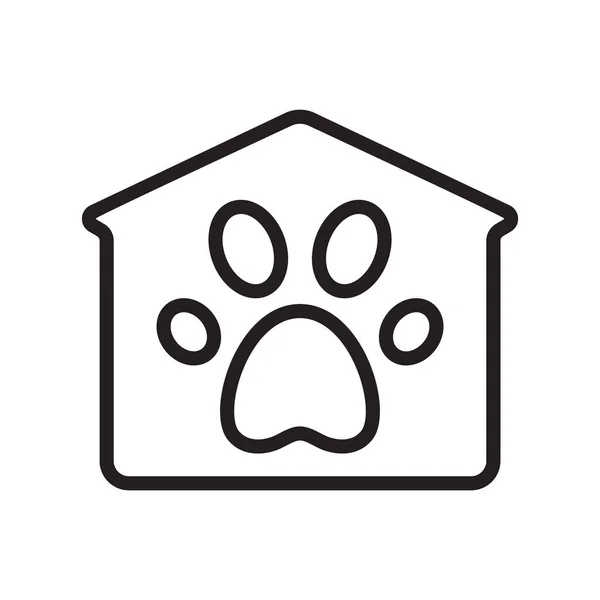Casa Estimação Com Ícone Impressão Pata Logotipo Linear Ilustração Simples — Vetor de Stock