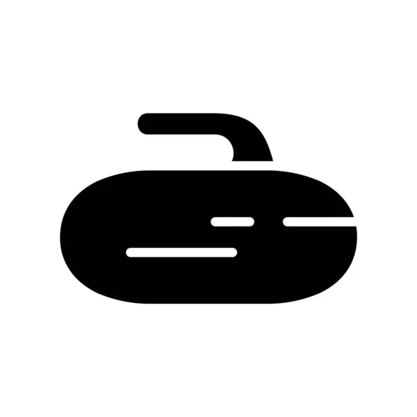 Recorte Silueta Curling Stone Icono Esquema Logo Del Juego Invierno — Archivo Imágenes Vectoriales