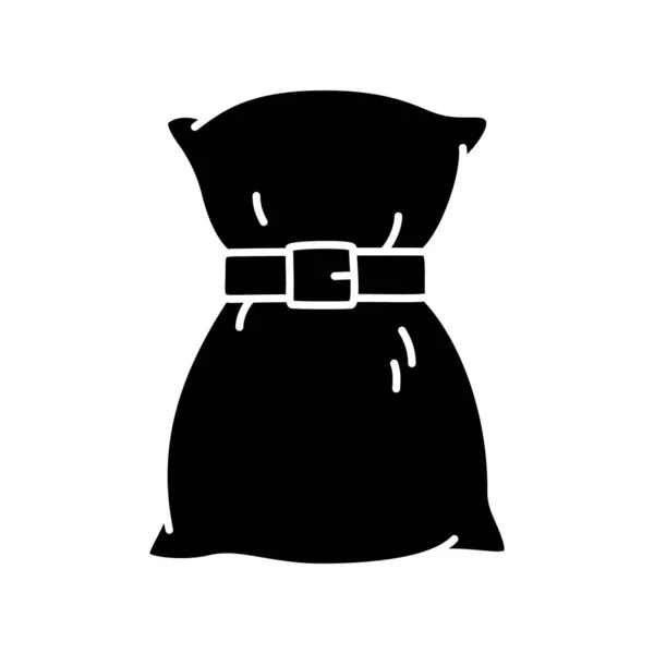 Ausgeschnittene Silhouette Des Kissenkleides Ikone Umriss Logo Der Quarantäne Kissen — Stockvektor