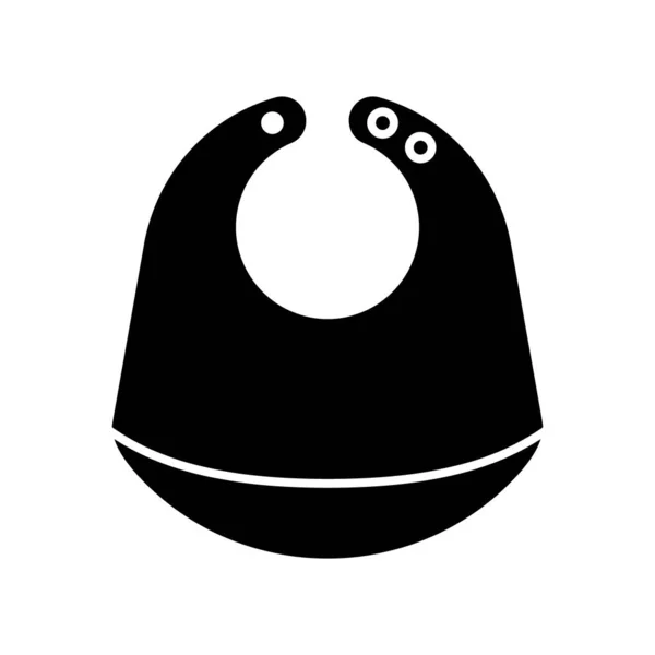 Значок Силуэта Биб Контурная Эмблема Детского Кормушки Карманными Кнопочными Застежками — стоковый вектор