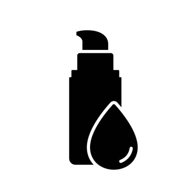 Güzellik karıştırıcılı Siluet Kapatıcı. Kozmetiğin ana simgesi. Makyaj altında, cilt kusurlarını maskelemek için yüz üzerine kurulmuş bir resim. Beyaz arkaplanda düz izole vektör