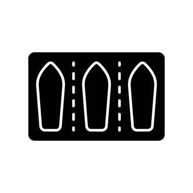 Kesilmiş siluet vajinal fitiller su toplamış. Rektal kullanım için tıbbın ana simgesi. Kadın doğum kontrol haplarının siyah çizimi, tedavi. Beyaz arkaplanda düz izole vektör