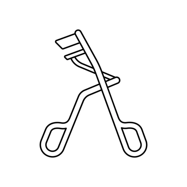 Ícone Frisador Pestanas Logotipo Linear Preto Ilustração Simples Ferramenta Metal — Vetor de Stock