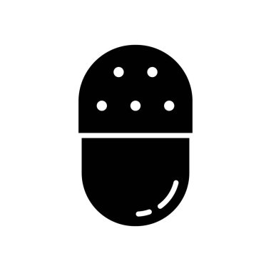 Siluet Güzellik Karıştırıcı Seyahat Çantası. Koruyucu konteynırın ana simgesi. Makyaj süngeri için savunma kutusunun siyah çizimi. Beyaz arkaplanda düz izole vektör amblemi