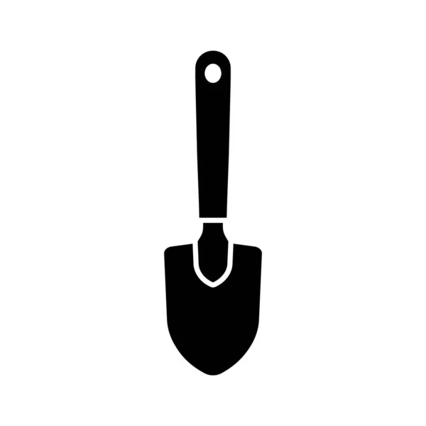 Κομμένη Σιλουέτα Από Μίνι Φτυάρι Ξιφολόγχης Κοντό Χερούλι Συνοπτικό Λογότυπο — Διανυσματικό Αρχείο