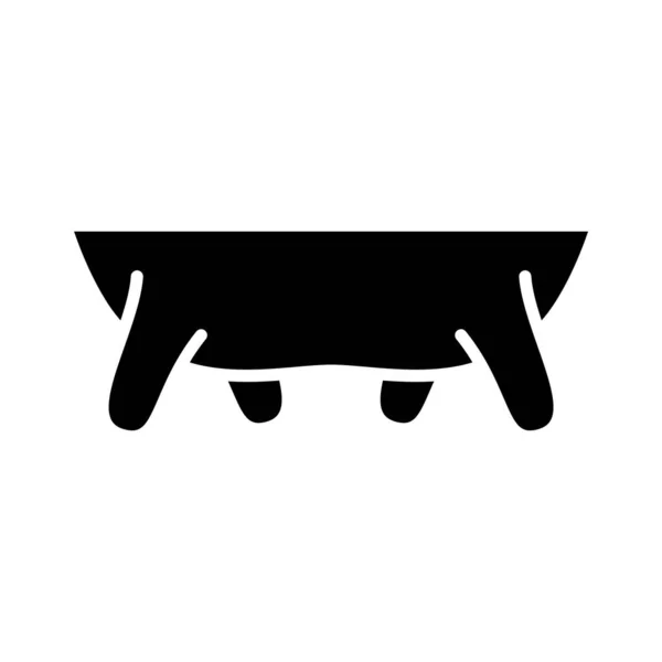 Pis Silhouette Avec Quatre Mamelons Image Emblématique Vache Laitière Buffle — Image vectorielle